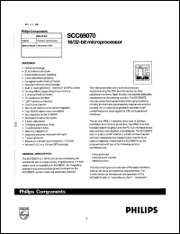SCC68070CDB datasheet: 17.5 MHz, 16/31-bit microprocessor SCC68070CDB