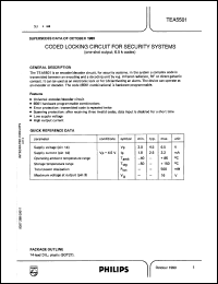 TEA5501 datasheet: 7 V, coded locking circuit for security system TEA5501