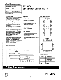 27HC641-55FA datasheet: 5 V, 64K-bit CMOS EPROM (8Kx8) 27HC641-55FA