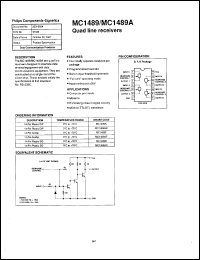 MC1489F datasheet: 10 V, quad line receiver MC1489F