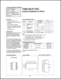 74ACT11251D datasheet: 5 V, 8-input multiplexer (3-state) 74ACT11251D