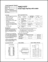 74AC11377N datasheet: 5 V, octal D-type flip-flop with enable 74AC11377N