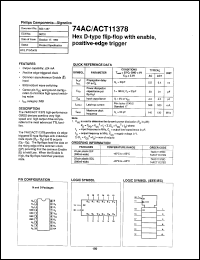 74AC11378D datasheet: 5 V, hex D-type flip-flop with enable, positive-edge trigger 74AC11378D