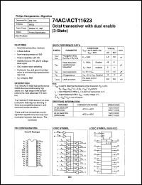 74AC11623D datasheet: 5 V, octal transceiver with dual enable (3-state) 74AC11623D
