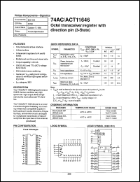 74ACT11646N datasheet: 5 V, octal transceiver/register with direction pin (3-state) 74ACT11646N