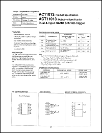74AC11013N datasheet: 5 V, dual 4-input NAND schmitt-trigger 74AC11013N