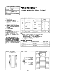 74ACT11827D datasheet: 5 V, 10-wide buffer/line driver (3-state) 74ACT11827D