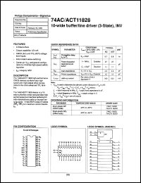 74AC11828D datasheet: 5 V, 10-wide buffer/line driver (3-state),INV 74AC11828D