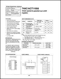 74ACT11898D datasheet: 5 V, 10-bit serial-in parallel-out shift register 74ACT11898D