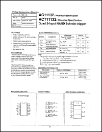 74AC11132D datasheet: 5 V, quad 2-input NAND schmitt-trigger 74AC11132D