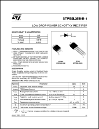 STPS5L25B-1 datasheet: LOW DROP POWER SCHOTTKY RECTIFIER STPS5L25B-1