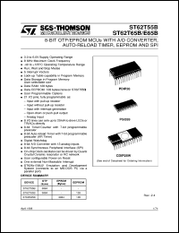 ST6255BB1 datasheet: 8-BIT MICROCONTROLLER ( MCU ) WITH OTP, ROM, FASTROM, EPROM, A/D CONVERTER, AUTO-RELOAD TIMER, EEPROM, SPI AND 28 PINS ST6255BB1