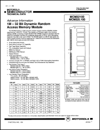 MCM32100S80 datasheet: 1Mx32 bit dynamic random access memory module. Fast access time 80ns. MCM32100S80