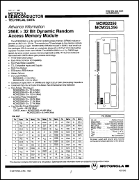 MCM32256SG70 datasheet: 256Kx32 bit dynamic random access memory module. Fast access time 70ns. MCM32256SG70