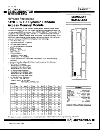 MCM32512S70 datasheet: 512Kx32 bit dynamic random access memory module. Fast access time 70ns. MCM32512S70