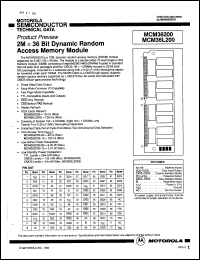 MCM36200SG10 datasheet: 2Mx36 bit dynamic random access memory module. Fast access time 100ns. MCM36200SG10