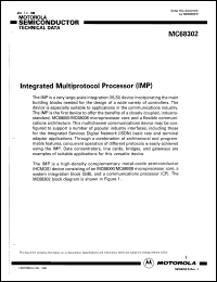 MC68302FE16 datasheet: Integrated multiprotocol processor (IMP). Frequency 16.67 MHz. MC68302FE16