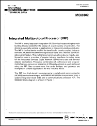 MC68302IFE16 datasheet: Integrated multiprotocol processor (IMP). Frequency 16.67 MHz. MC68302IFE16