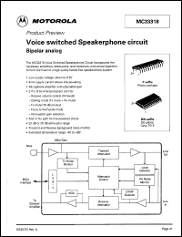 MC33318DW datasheet: Voice switched speakerphone circuit, bipolar analog. MC33318DW
