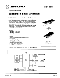 MC145310DW datasheet: Tone/pulse dialler with flash. MC145310DW