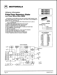 MC145512P datasheet: Pulse/tone repertory dialer. Low power silicon-gate CMOS. MC145512P