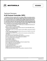 MC68605 datasheet: X.25 protocol controller (XPC). MC68605