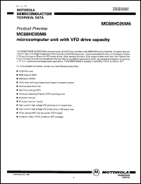 MC68HC05M6 datasheet: Microcomputer unit with VFD drive capability. MC68HC05M6