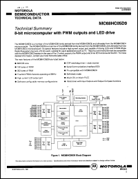 MC68HC05D9 datasheet: 8-bit microcomputer with PWM outputs and LED dive. MC68HC05D9