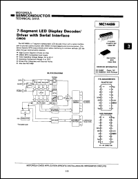 MC14499DW datasheet: 7-segment LED display decoder/driver with serial interface. MC14499DW
