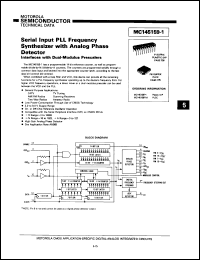 MC145159FN1 datasheet: Serial-input PLL frequency synthesizer with analog phase detector. MC145159FN1