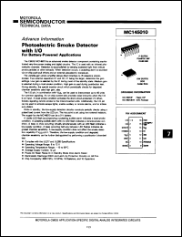 MC145010P datasheet: Photoelectric smoke detector with I/O. MC145010P