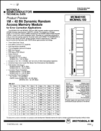 MCM40100SG80 datasheet: 1Mx40 bit dynamyc random access memory module. Fast access time 80ns. MCM40100SG80