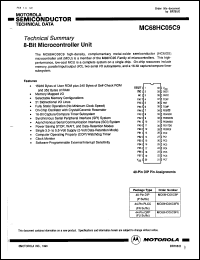 MC68HC05C9FN datasheet: 8-bit microcontroller unit. MC68HC05C9FN