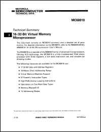 MC68010 datasheet: 16-/32-bit virtual memory microprocessor. MC68010