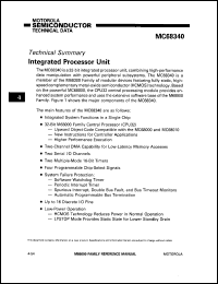 MC68340 datasheet: Integrated processor unit. MC68340