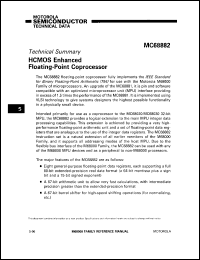 MC68882 datasheet: HCMOS enhanced floating-point coprocessor. MC68882