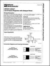 LM2926T datasheet: Low dropout regulator with delayed reset. LM2926T