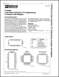 100329QCQR datasheet: Low power octal ECL/TTL bidirectional translator with register. Commercial grade device with burn-in. 100329QCQR