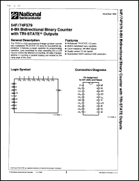 74F579PCX datasheet: 8-bit bidirectional binary counter with TRI-STATE outputs. Devices shipped in 13 inches reels. 74F579PCX