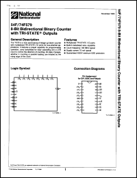 54F579SMQB datasheet: 8-bit bidirectional binary counter with TRI-STATE outputs. Military grade with environmental and burn-in processing shipped in tubes. 54F579SMQB