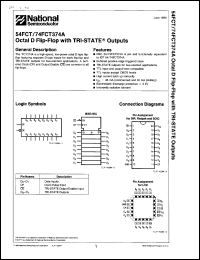 54FCT374ALMX datasheet: Octal D flip-flop with TRI-STATE outputs. Devices shipped in 13 inches reels. 54FCT374ALMX