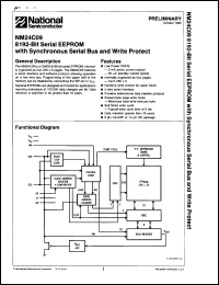 NM24C09M datasheet: 8192-bit serial EEPROM with synchronous serial bus and write protect. NM24C09M