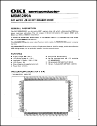 MSM5299A datasheet: Dot matrix LCD 80 dot segment driver. MSM5299A
