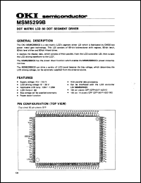 MSM5299B datasheet: Dot matrix LCD 80 dot segment driver. MSM5299B