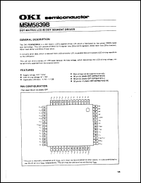MSM5839B datasheet: Dot matrix LCD 40 dot segment driver. MSM5839B