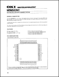 MSM5839C datasheet: Dot matrix LCD 40 dot segment driver. MSM5839C