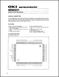 MSM5221 datasheet: 56-dot static LCD driver. MSM5221