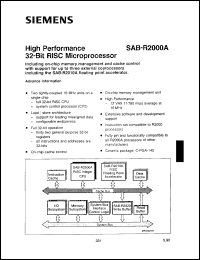 SAB-R2000A-16-A datasheet: High performance 32-bit RISC microprocessor, 16.67 MHz. SAB-R2000A-16-A
