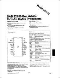 SAB82289-6-P datasheet: Bus arbiter for SAB80286 processors - 12 MHz (plastic). SAB82289-6-P
