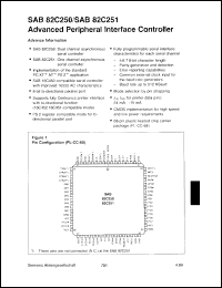 SAB82C250-N datasheet: Advanced peripheral interface controller (2 serial port, 1 parallel port). SAB82C250-N